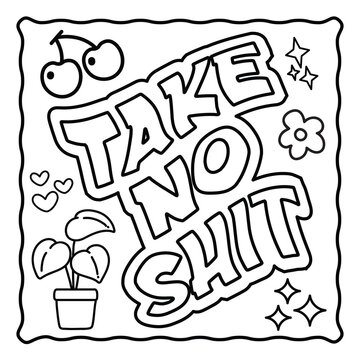 Bold and Easy Motivational Swear Word Coloring Page, Sweary Motivational Quotes, Sweary Coloring Page, Groovy letters and Swear Words, Inspirational Swear Word, Funny Quotes, Sweary Affirmations,