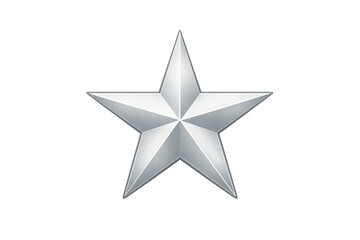 Obraz premium Shiny chrome star symbol on a transparent background, depicting ranking, importance, review and best choice