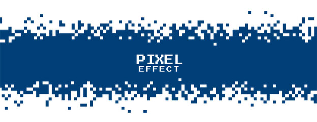 Fototapeta premium blue and white dotted pattern abstract banner with pixel effect