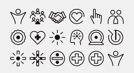 Set of 20 line icons vector