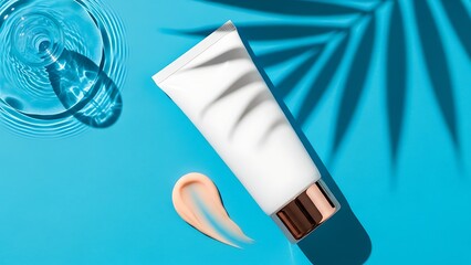 Luxury cosmetic Skincare tube mockup packaging template beauty cream lotion container branding design minimal elegant realistic isolated background for skincare spa marketing