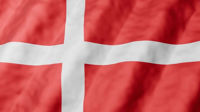 Denmark Flag Waving 3D Animation Seamless Loop 4K Background