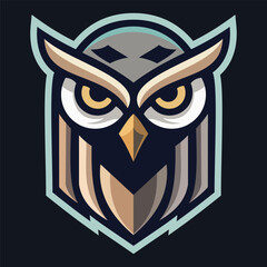 owl head mascot logo design vector template