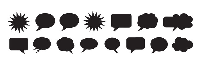 Fototapeta premium Mega set of comic speech bubbles and explosion shapes for dynamic storytelling vector design