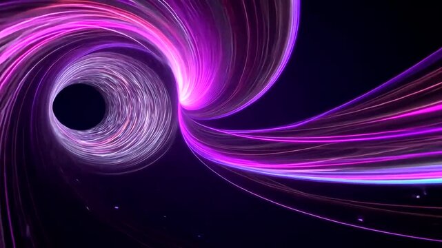 Vibrant Purple Swirling Vortex in Deep Space.