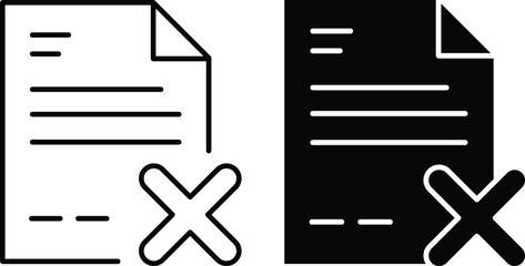 Document Delete Remove Icon Set