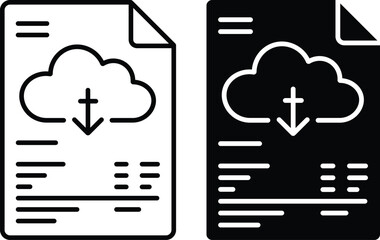 Cloud Upload Document Icon Set