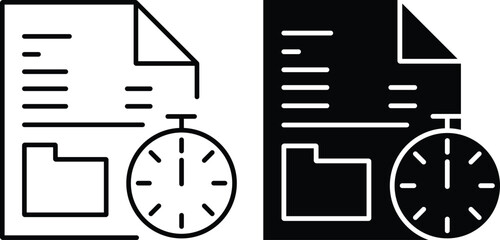 Invoice Report Time Icon Set