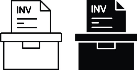 Invoice Document Print Icon Set