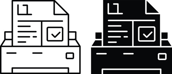 Printer Document Print Icon Set