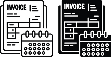 Invoice Calculator Accounting Icon Set