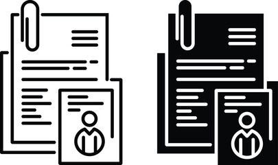 Resume CV Document Profile Icon Set