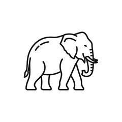 Fototapeta premium Elephant outline icon wild animal symbol.