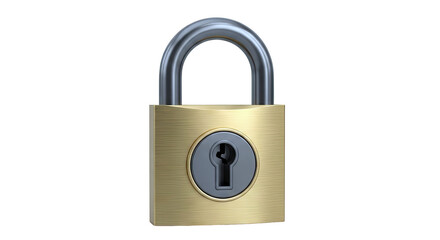 Naklejka premium Golden Padlock with Silver Shackle
