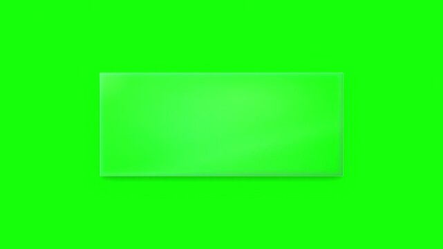 Bright chroma key green screen rectangle with subtle shadow on a vivid green background for digital content.