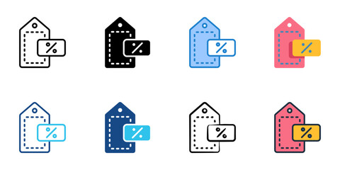 VAT icons set multiple style collection. Editable stroke 
