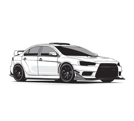 Fototapeta premium JDM Evo car vector,