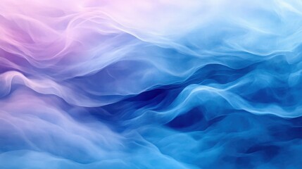 Obraz premium Abstract flowing blue and purple mist creating a serene ethereal and dreamy landscape background with soft light