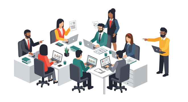 Diverse Team Working Together in Office.