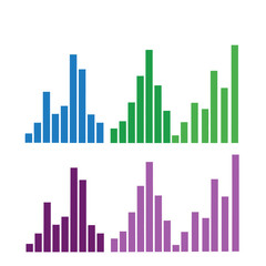 Abstract Bar Chart Waves: Blue and Green vs Purple and Pink