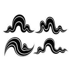 Fototapeta premium Abstract Black and White Swirls and Waves Set