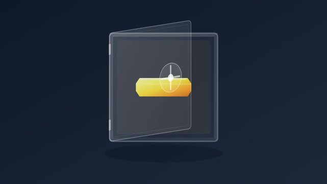 Security Safe Opening Revealing Gold Bar Inside