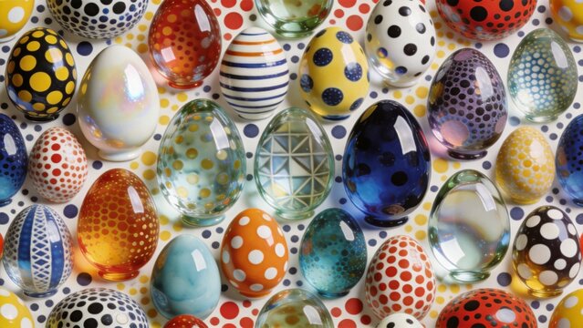 Colorful decorative Easter eggs festive holiday background