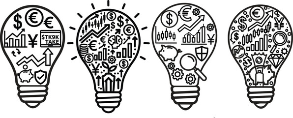 Fototapeta premium Innovative business ideas and financial growth concepts