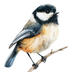 cute chickadee bird hand drawn vector illustration © Shunu