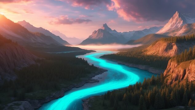 sunrise over the mountains