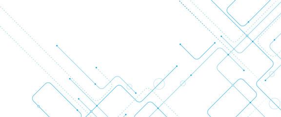 Fototapeta premium Vector digital futuristic technology background technology crossed lines and dots background..