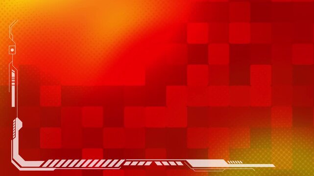 Red geometric gradient animation in 4K abstract technology background.