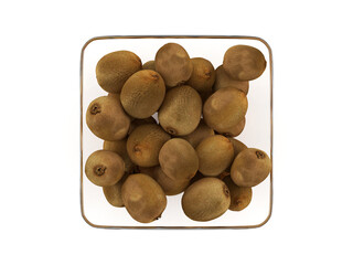 Glass bowl with kiwis