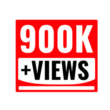 900K Views Massive Reach Counter PNG, Audience Growth Badge Graphic, Engagement Rise Label Design, Viral Success Tag Icon, Viewer Count Sticker PNG