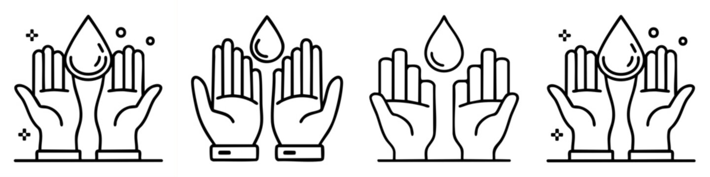 Hands Holding Water Droplets