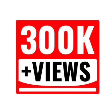 300K Views Content Performance Counter PNG, Audience Expansion Badge Graphic, Engagement Boost Label Design, Viral Reach Tag Icon, Viewer Count Sticker PNG