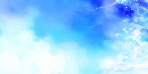 Abstract a serene skyscape. where billowy clouds drift lazily against a backdrop of the radiant sky, bathed in a celestial glow of soft blues and crisp whites. © Graph Rover