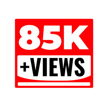 85K Views Platform Popularity Counter PNG, Audience Expansion Badge Design, Engagement Boost Label Graphic, Viral Content Tag Icon, Viewer Count Sticker PNG