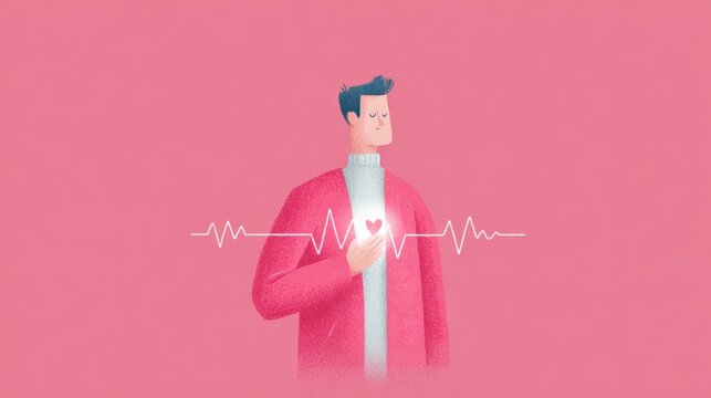 Rapid heartbeat concept representing stress and intense emotional reaction.