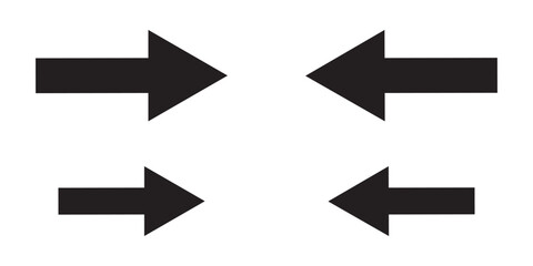 A set of different arrow signs, simple black arrows icons design. eps vector illustration doodle element.