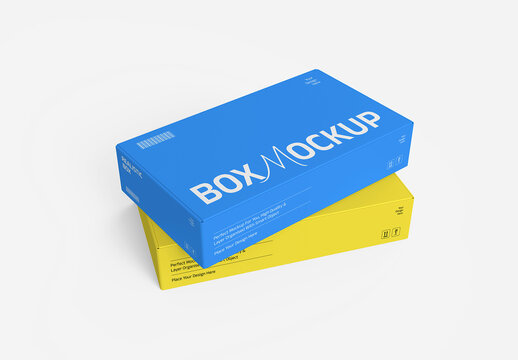 Stacked Box Packaging Mockup