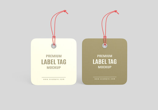 Two Premium Clothing Tag Mockup