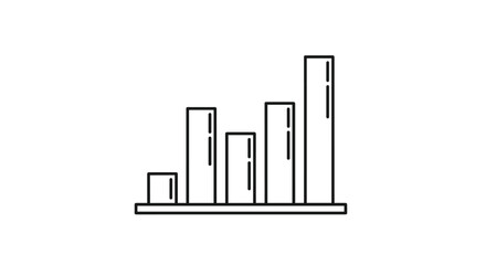 Obraz premium Minimalist five bar graph showing a positive upward trend for business performance monitoring and visual data representation.