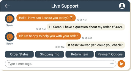 Social Media App Interface Set For Profile And Live Support