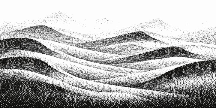 Abstract black and white background featuring a closeup macro texture of soft winter fabric with a detailed snowy cloth pattern