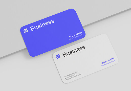 Realistic Two Business Card Mockup PSD