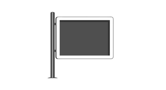 Modern digital signage display on sleek stand for advertising and information