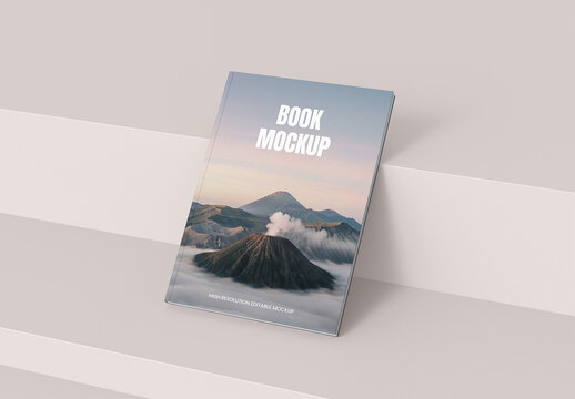 Minimal Isolated Book Cover Mockup