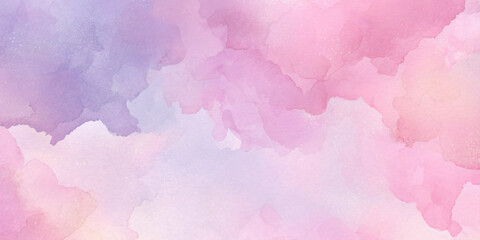 Fototapeta premium Abstract beautiful decorative and lovely soft pink watercolor texture background design summer winter pattern clouds backdrop pink color bright watercolor.