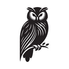 Fototapeta premium Majestic Owl Silhouette Powerful Nocturnal Bird Illustration Design Concept Idea Illustration